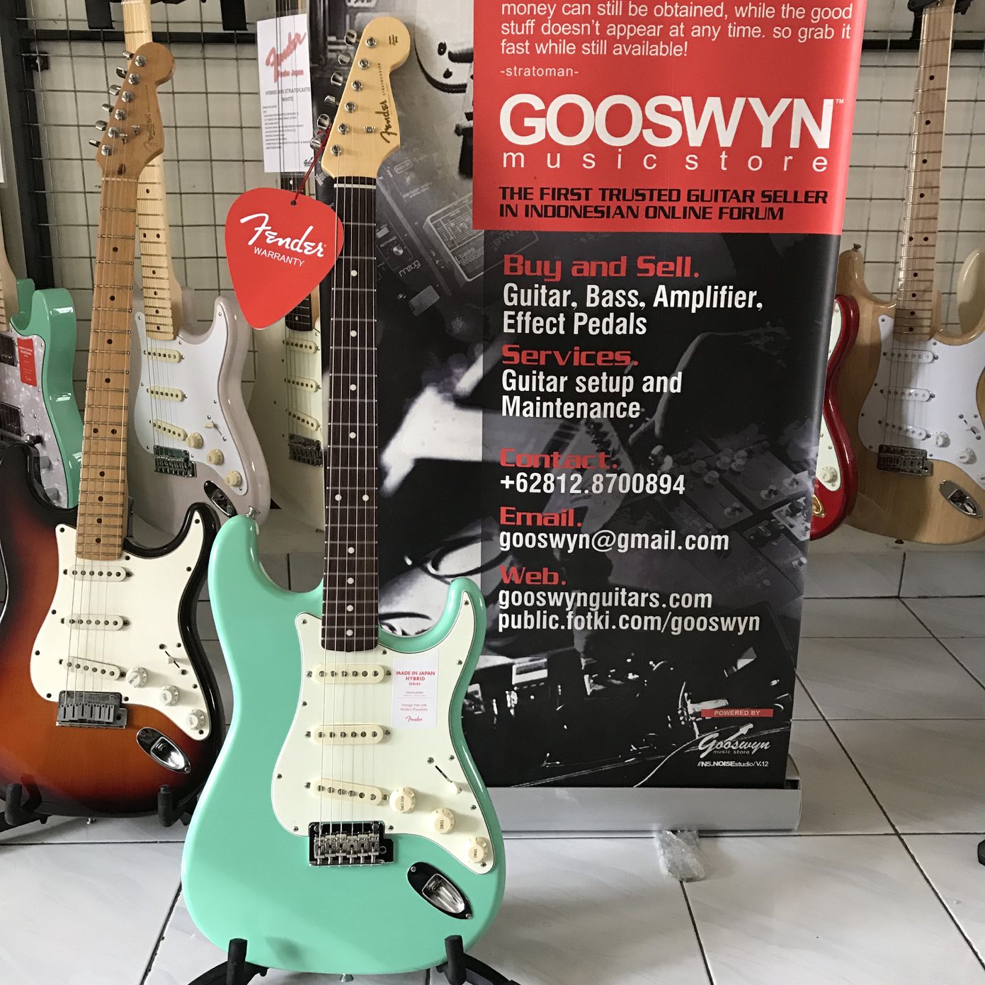 No Stock !! ** Fender Japan Hybrid '60s Stratocaster Surf Green