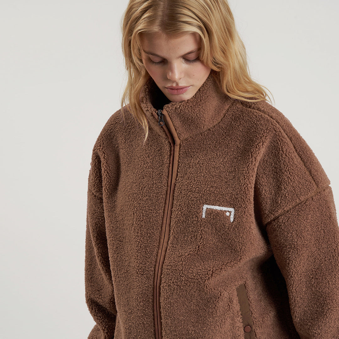 ゴールスタジオ シグネイチャー ゴールポスト ロゴ シェルパ フリース