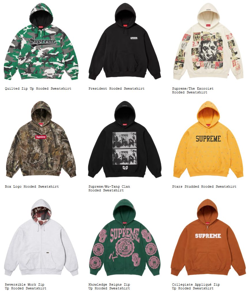 Supreme 25FW 25AWのスウェットシャツ一覧 | God Meets Fashion