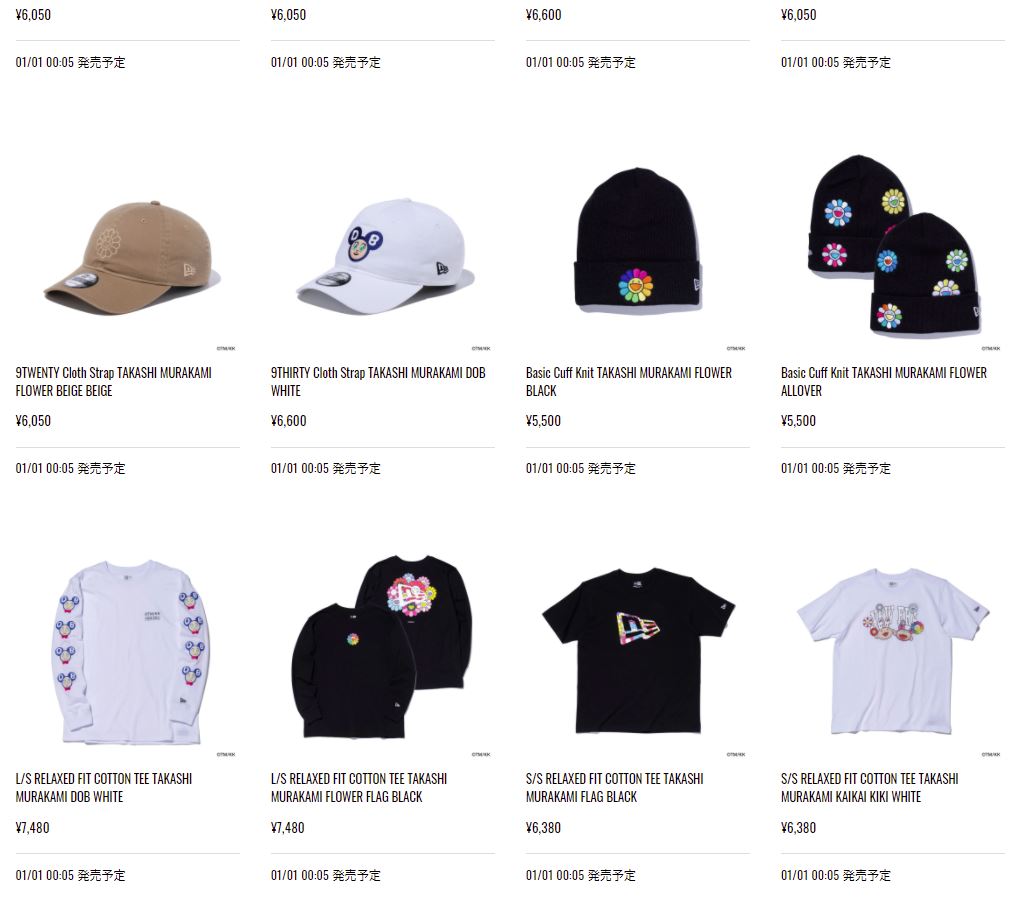 村上隆 × NEW ERA 2022コラボコレクションが1/1、1/14、1/15、1/16、1