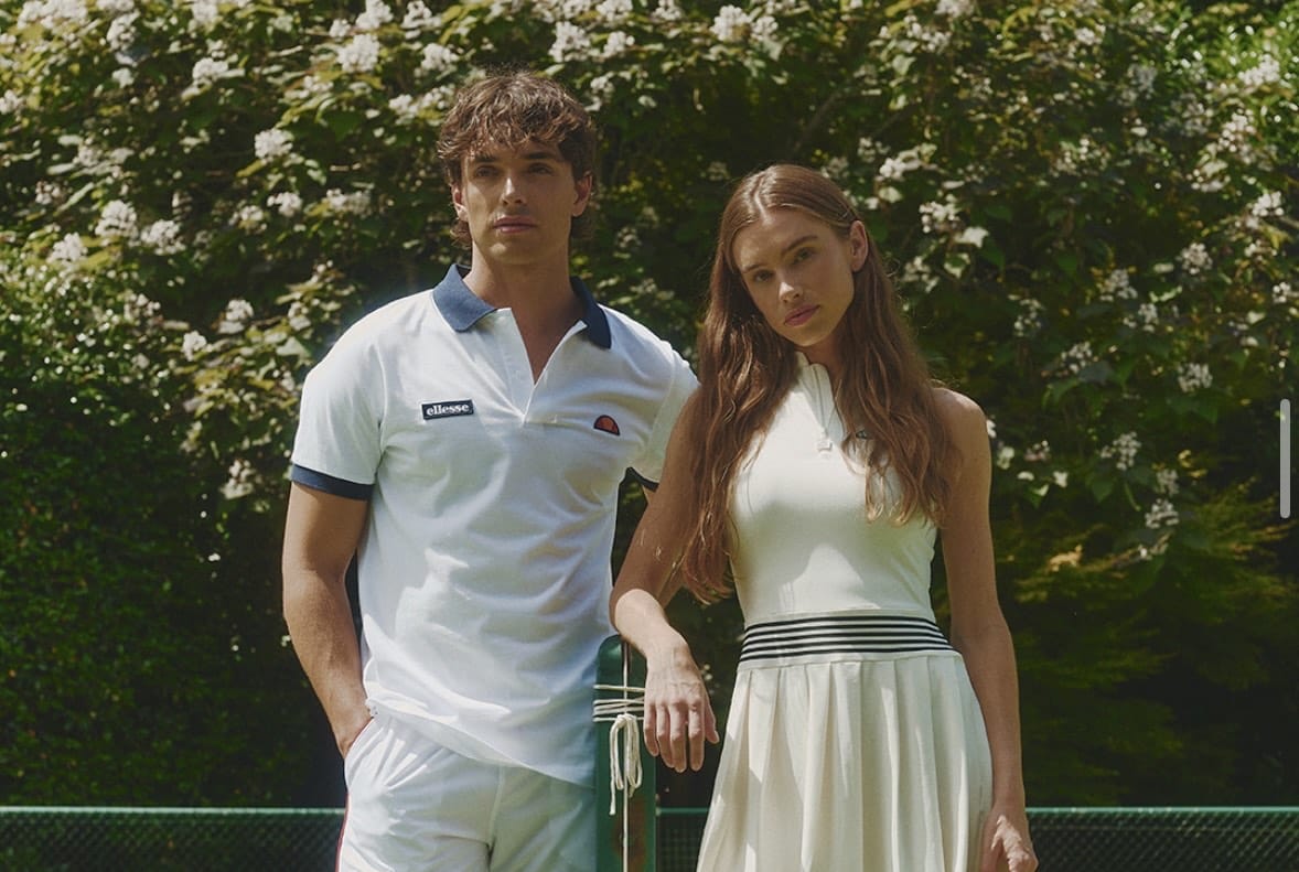 Ellesse Vilas Vanni Polo Shirt in White with Orange | Men's