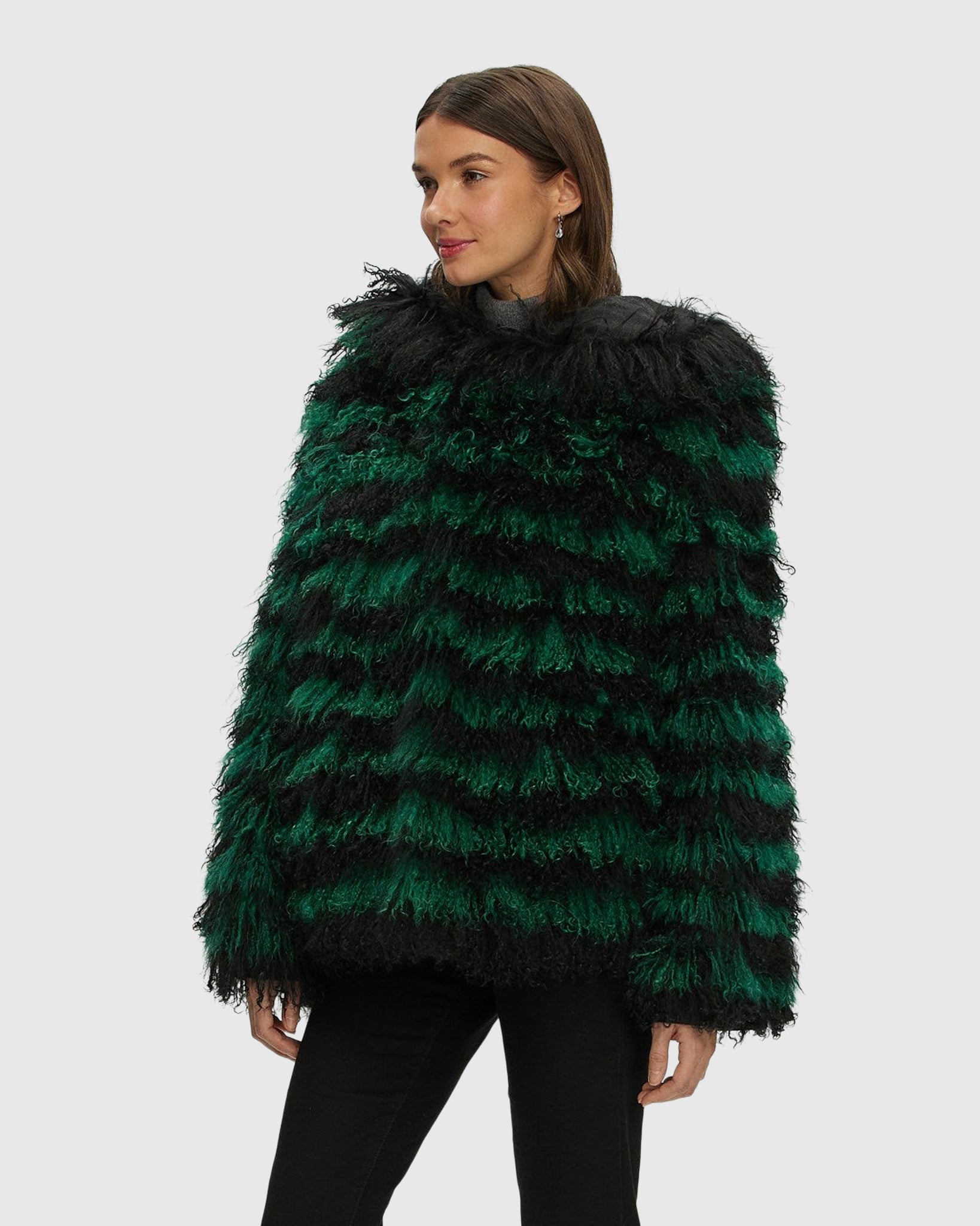 Mongolian (Tg) Shearling Lamb Jacket Reversible To Loro Piana Cashmere