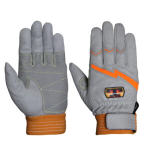 トンボレスキュー 作業手袋 手の平補強あり 人工皮革 厚手 手首ゴム