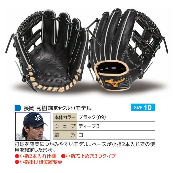 ミズノプロ オーダーグラブ 硬式グローブ 長岡秀樹 2026年モデル 内