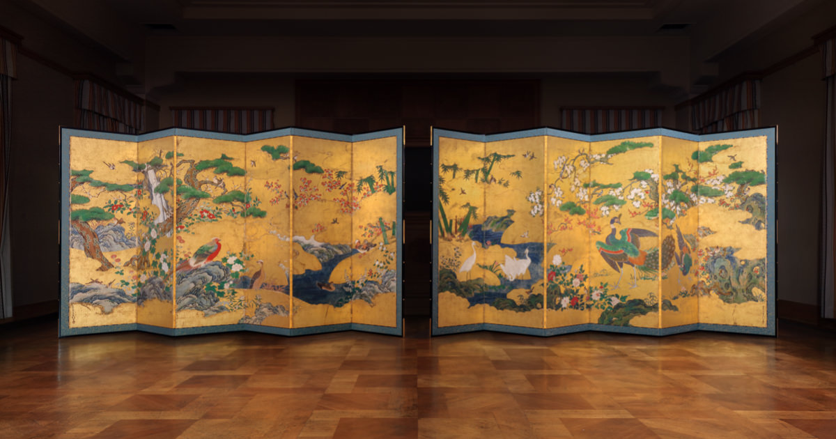 四季花鳥図屏風｜作品紹介｜キヤノン 綴プロジェクト｜キヤノングローバル