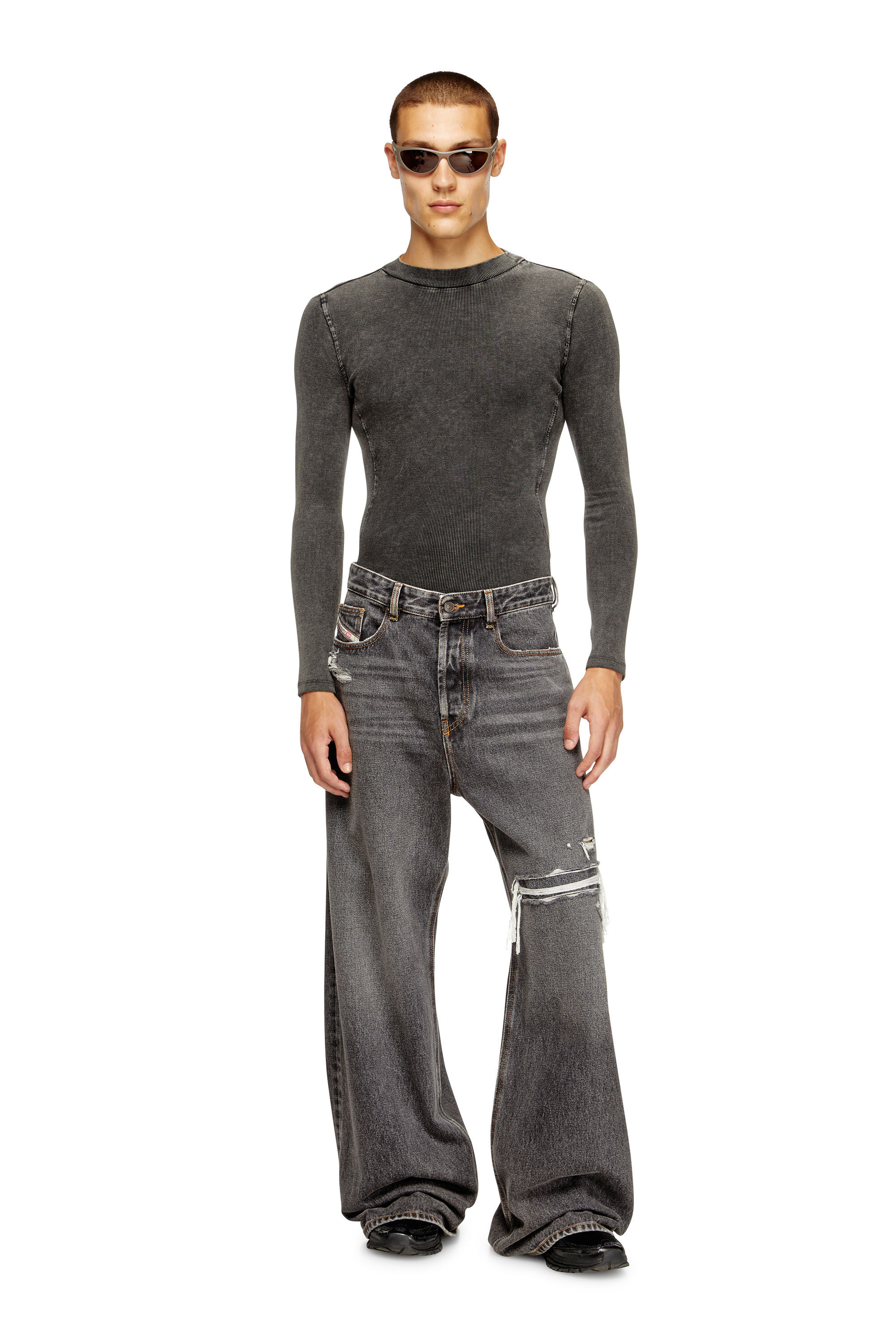 D-RISE Man: Oversized Regular Black/Dark grey Jeans | Diesel