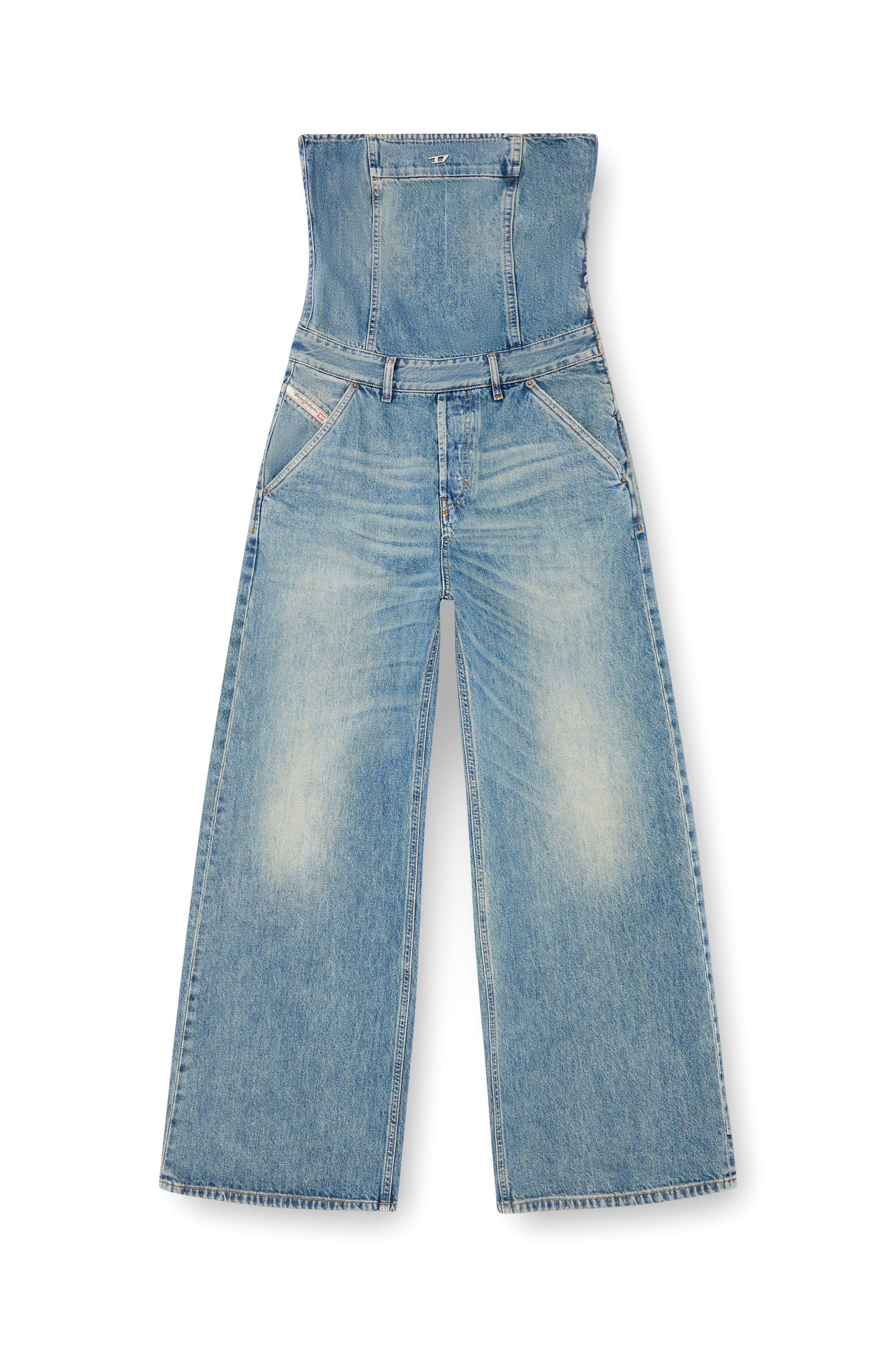 Women's Denim strapless jumpsuit | Blue | Diesel