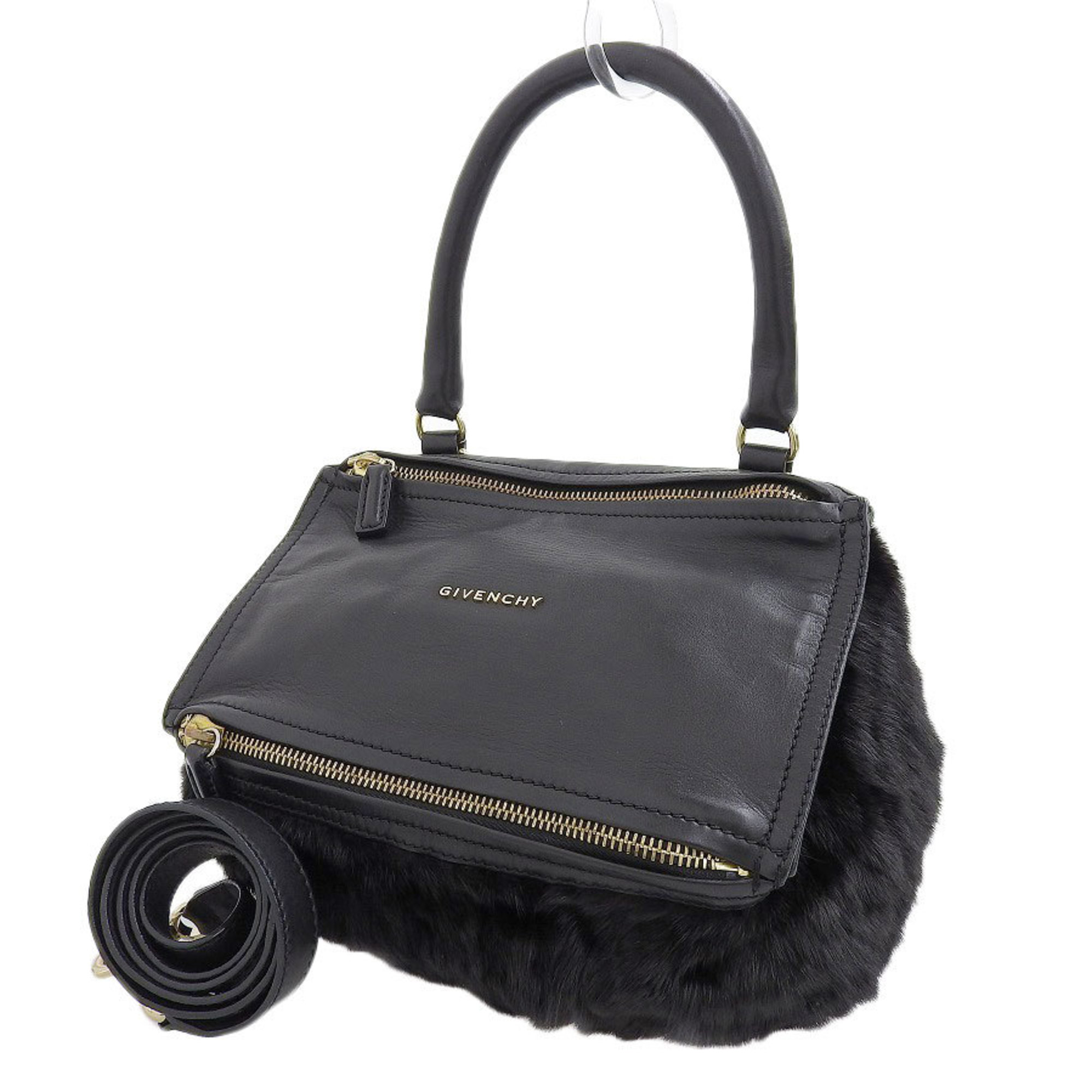 GIVENCHY Givenchy Pandora Logo 2way Bag Handbag Shoulder Mink Fur