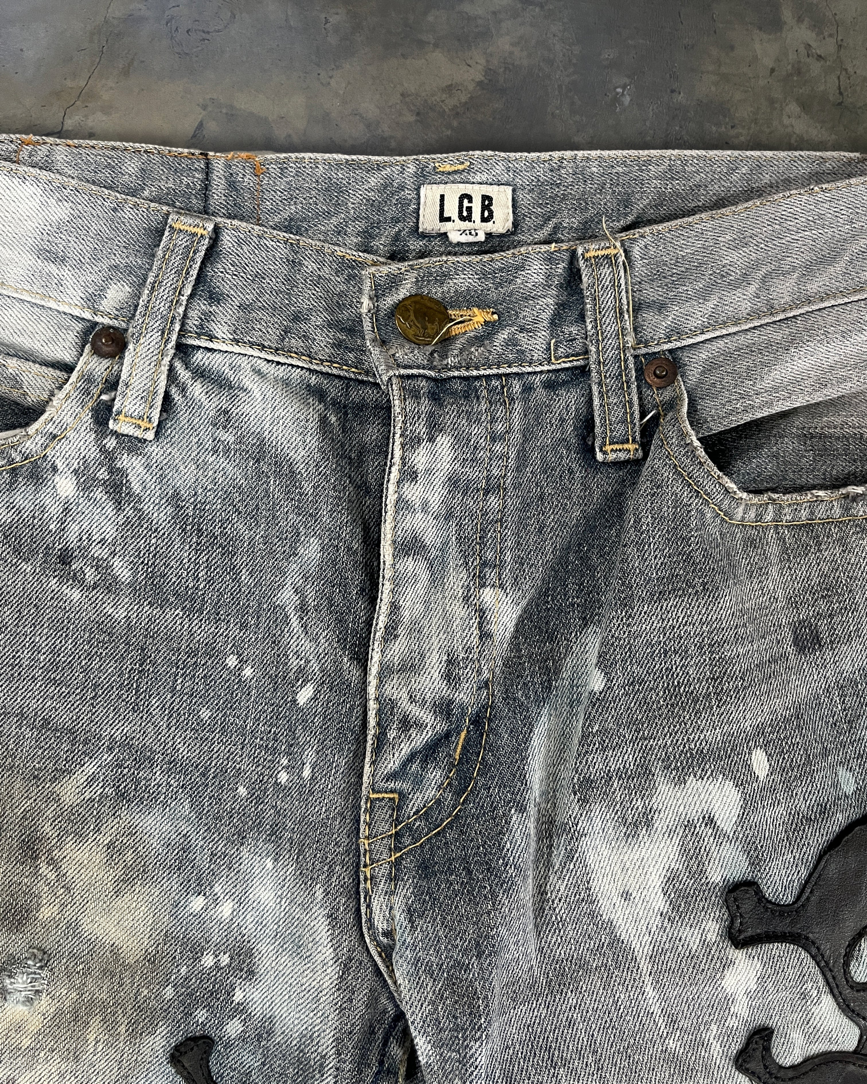 L.G.B 3/4 CRAZY WOLF SKULL DENIM – glam archive