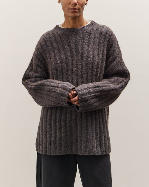 7115 by Szeki Chunky Mockneck Sweater, Dark Plum – Glasswing