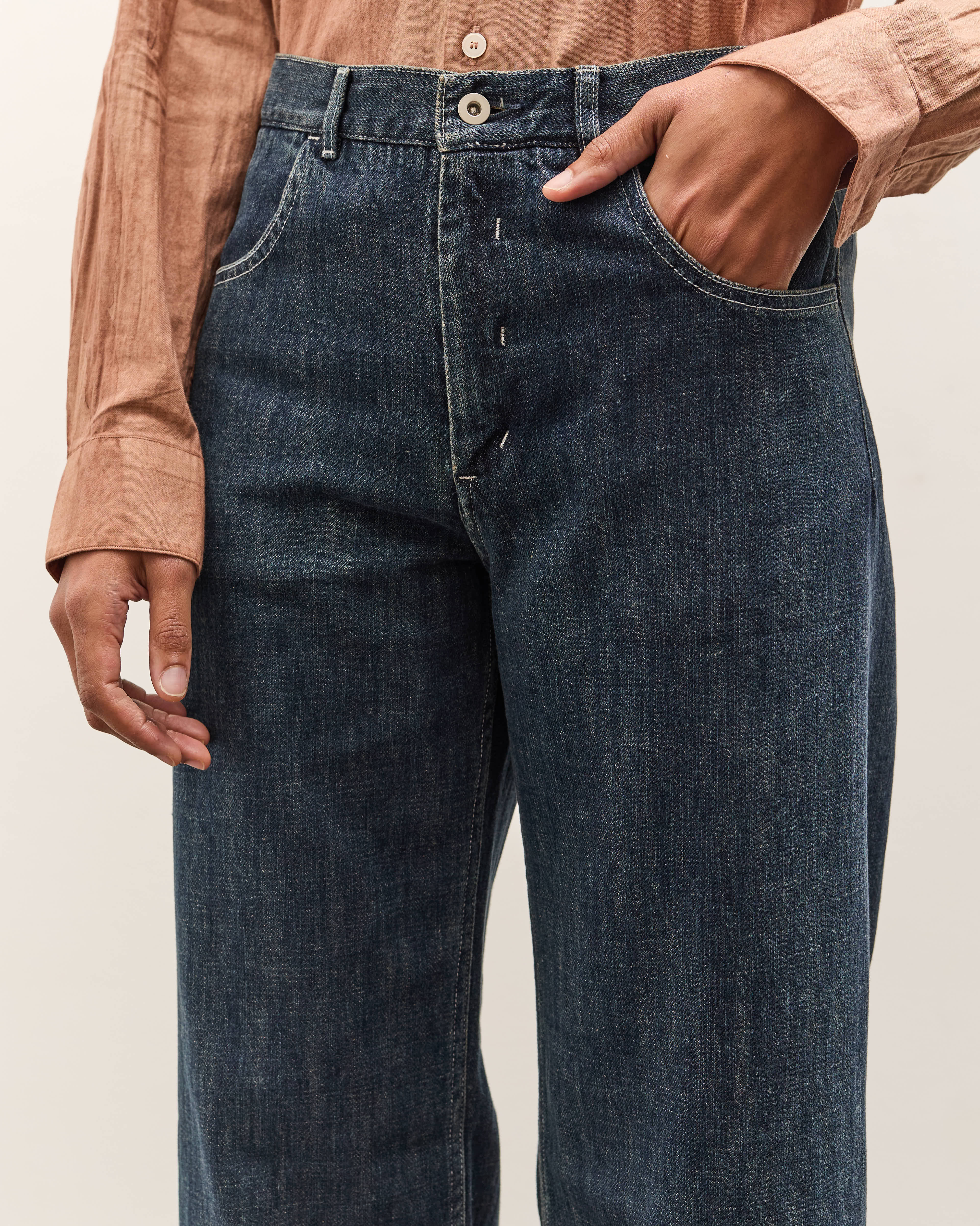 seya. Tofu Brother Jeans, Faded Indigo – Glasswing