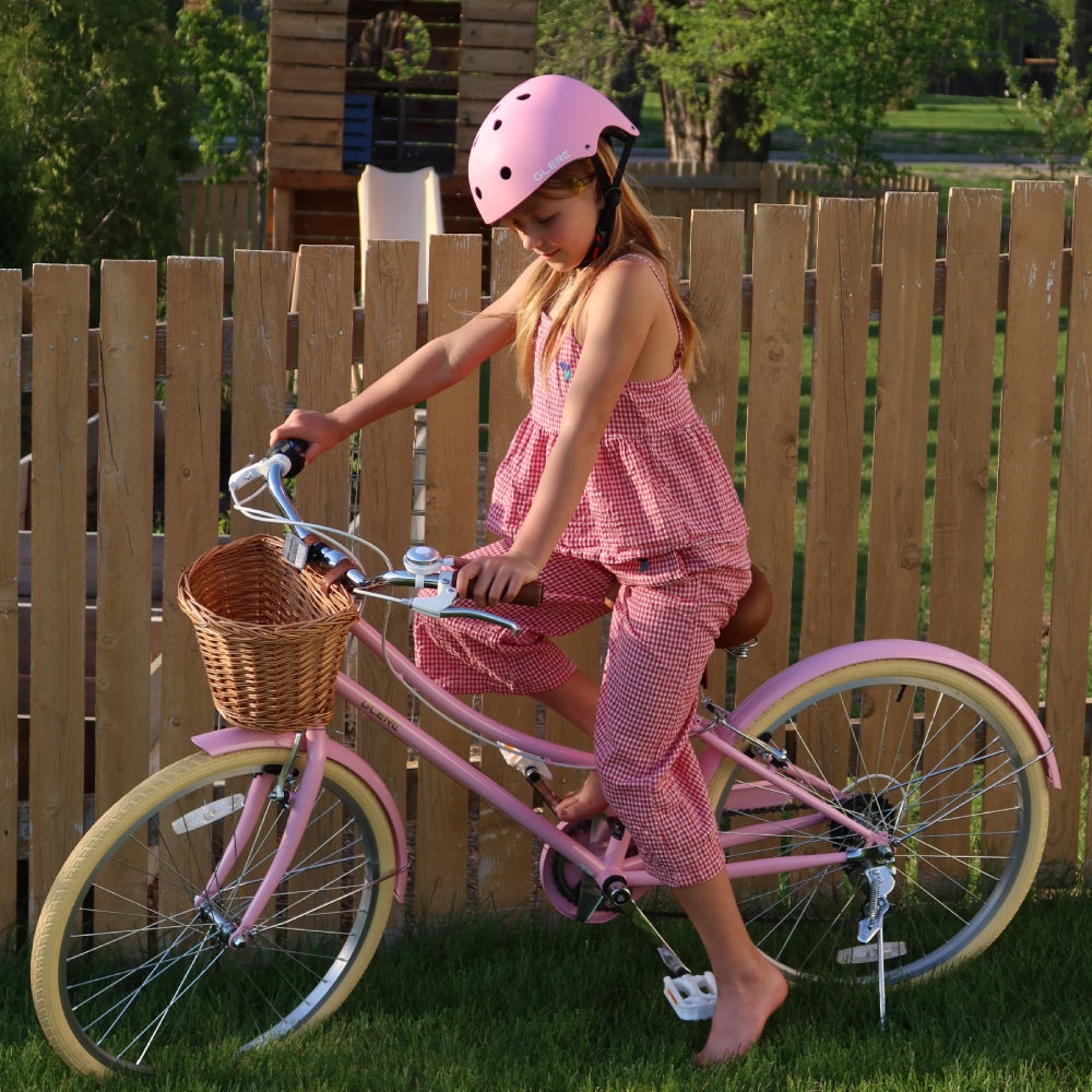 Glerc Girls' Speed Hybrid Bike | 24 Bike with Basket and kickstand