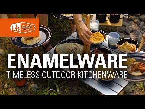 GSI Outdoors Pioneer Enamelware 4 Person Camp Set