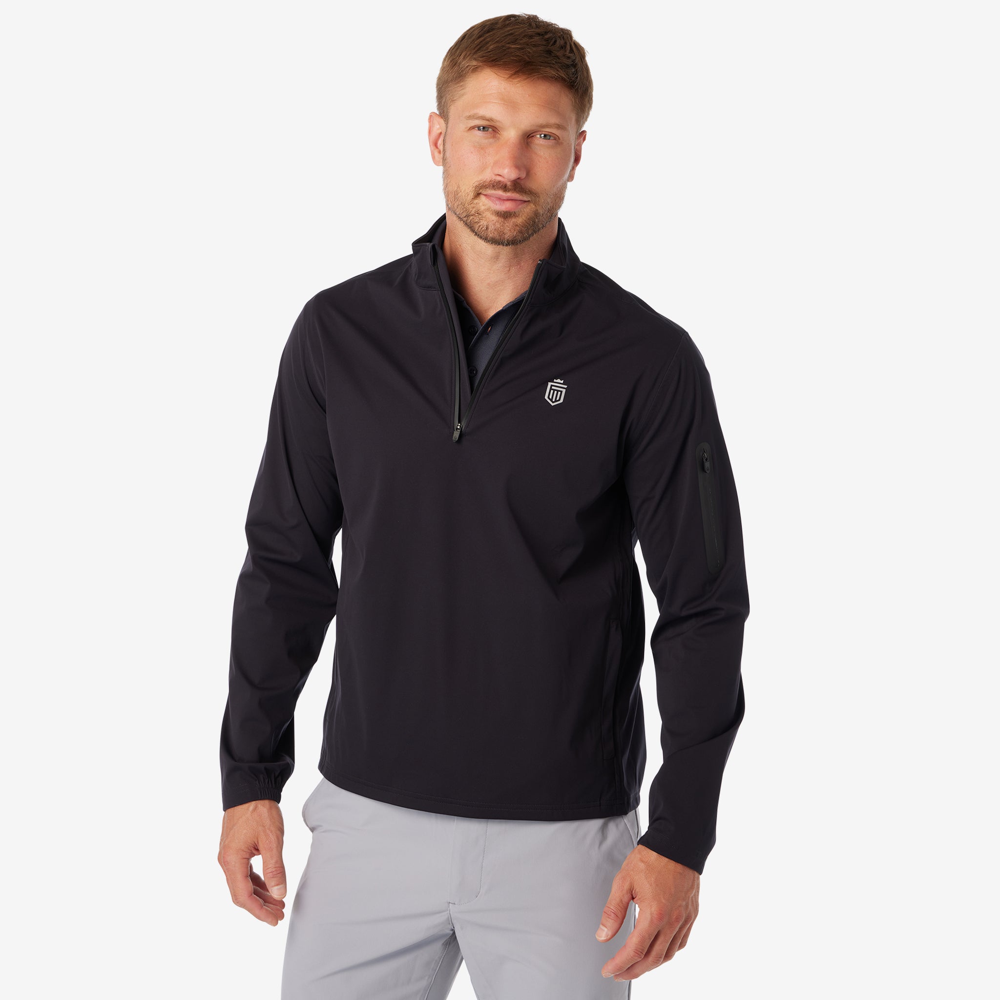 3-Layer Quarter Zip Shell Jacket Black – Greatness Wins