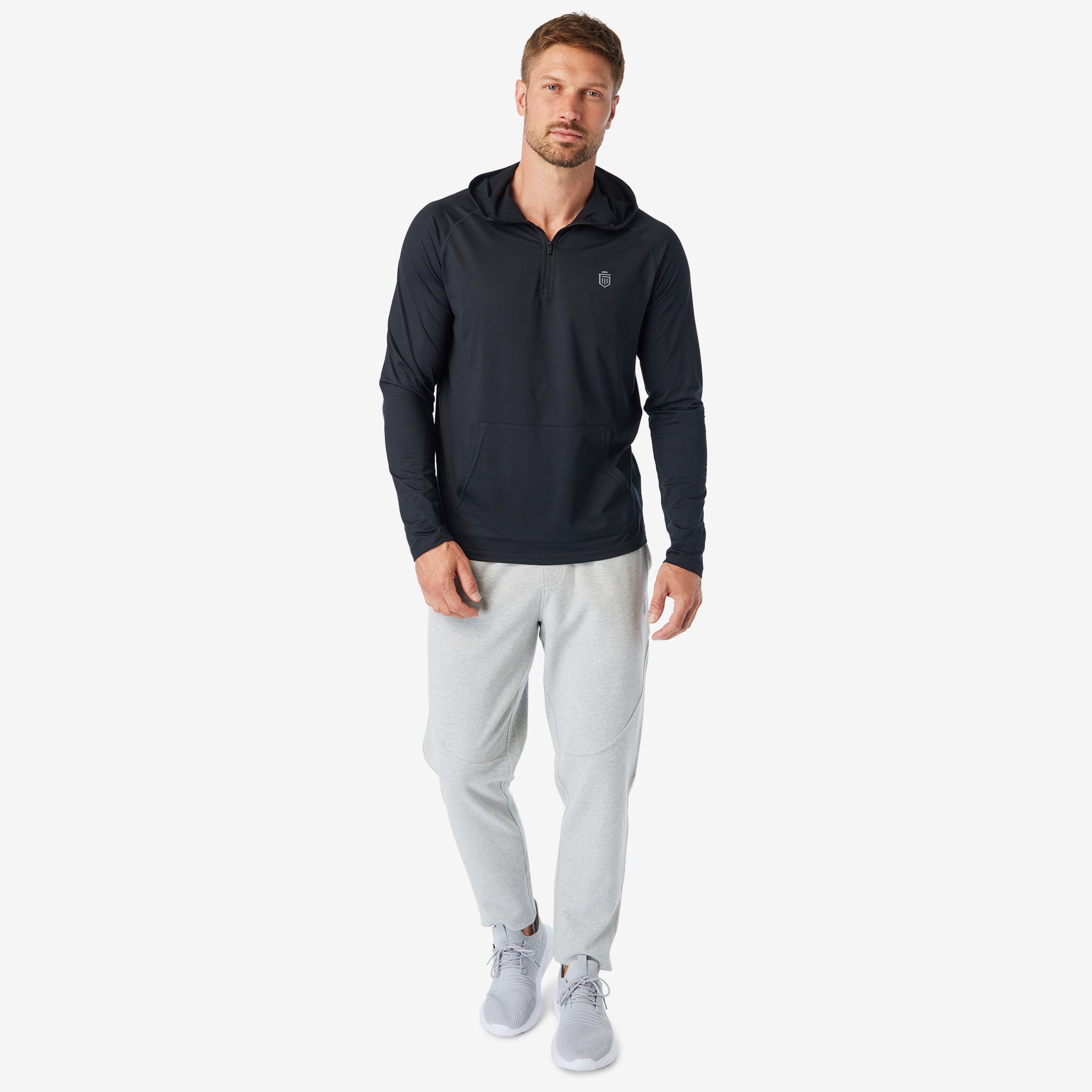 Core Tech Quarter Zip Hood - FINAL SALE Black – Greatness Wins