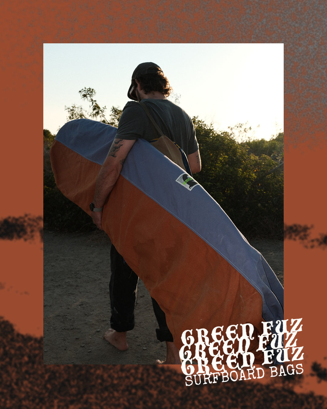 Green Fuz ボードバッグ // ハンドメイドキャンバス & デイサーフ