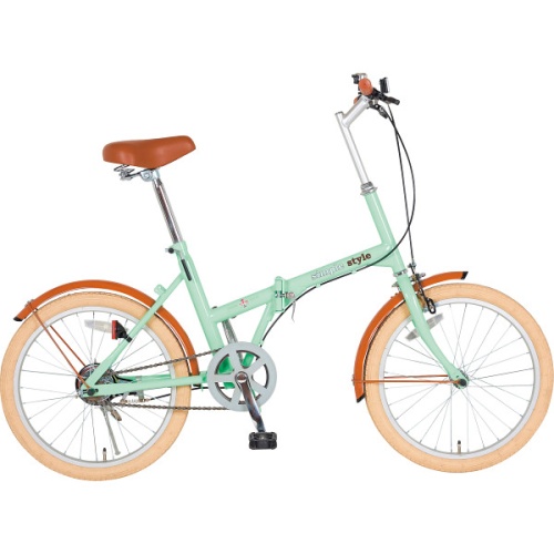 シンプルスタイル 20型折りたたみ自転車（ミントグリーン