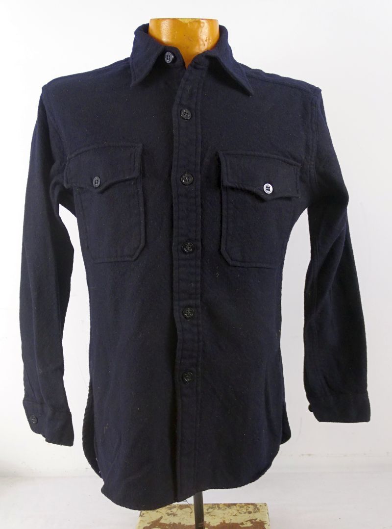 WWII U.S. Navy Chief Petty Officer Blue Wool Shirt Size 15