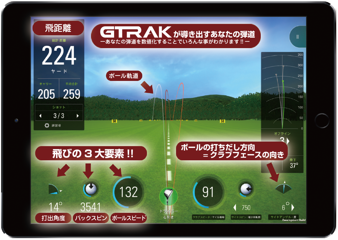 ゴルフ用弾道計測器 GTRAK - インドアゴルフ練習の新定番