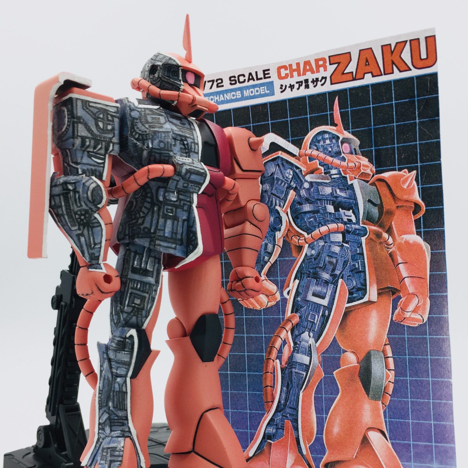 旧キット 1/144 シャア ザク メカニックモデル 風 ガンプラ 塗装済み