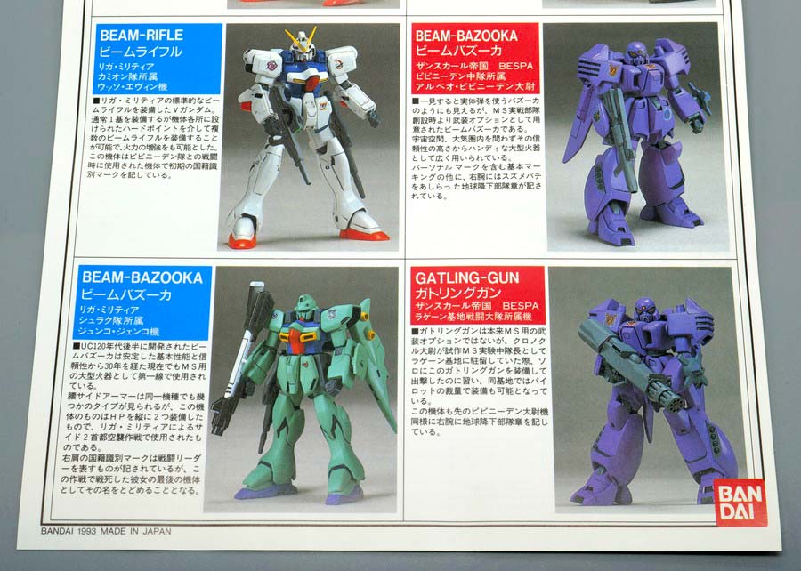 ガンプラ】武器セット（機動戦士Vガンダム）レビュー【旧キット