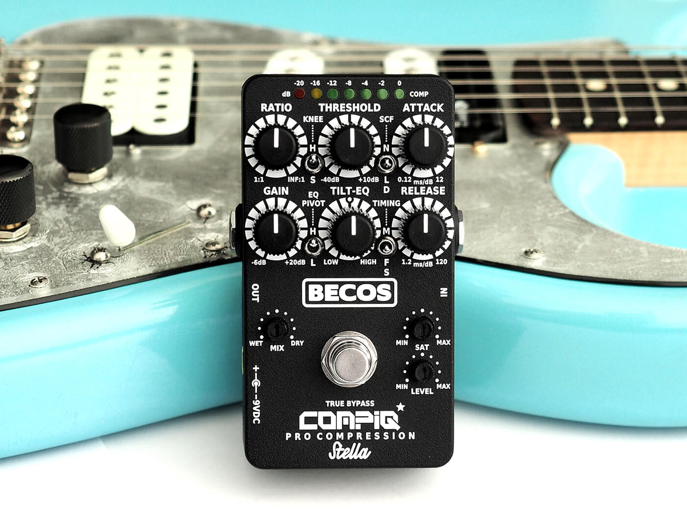 Becos Effects' CompIQ Pro Stella Compressor features rack-style