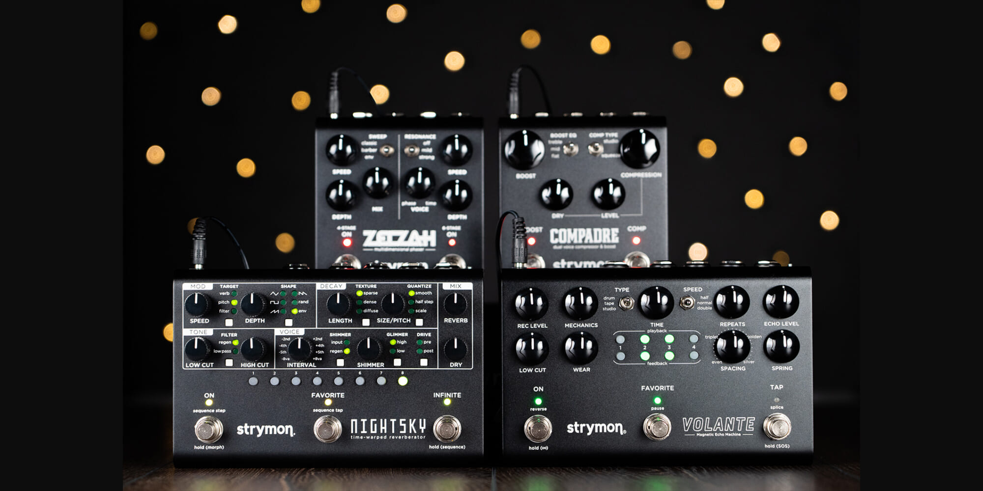 Strymonより、漆黒の筐体を持つ限定生産のペダル4モデルが登場