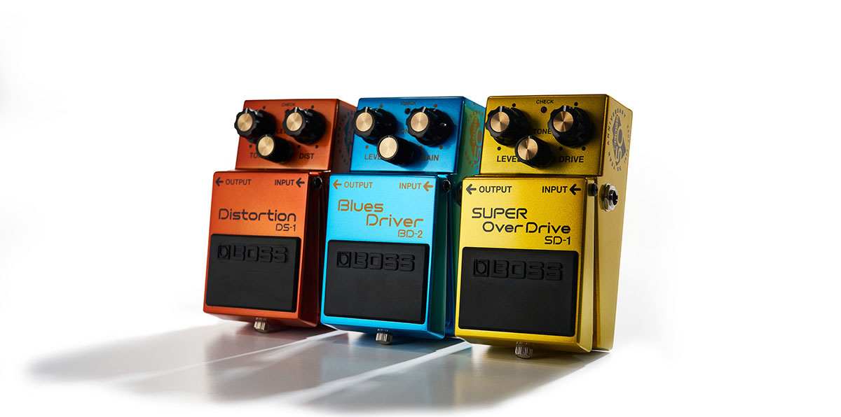 BOSSより、設立50周年を記念した特別仕様の歪みペダルが登場 特設