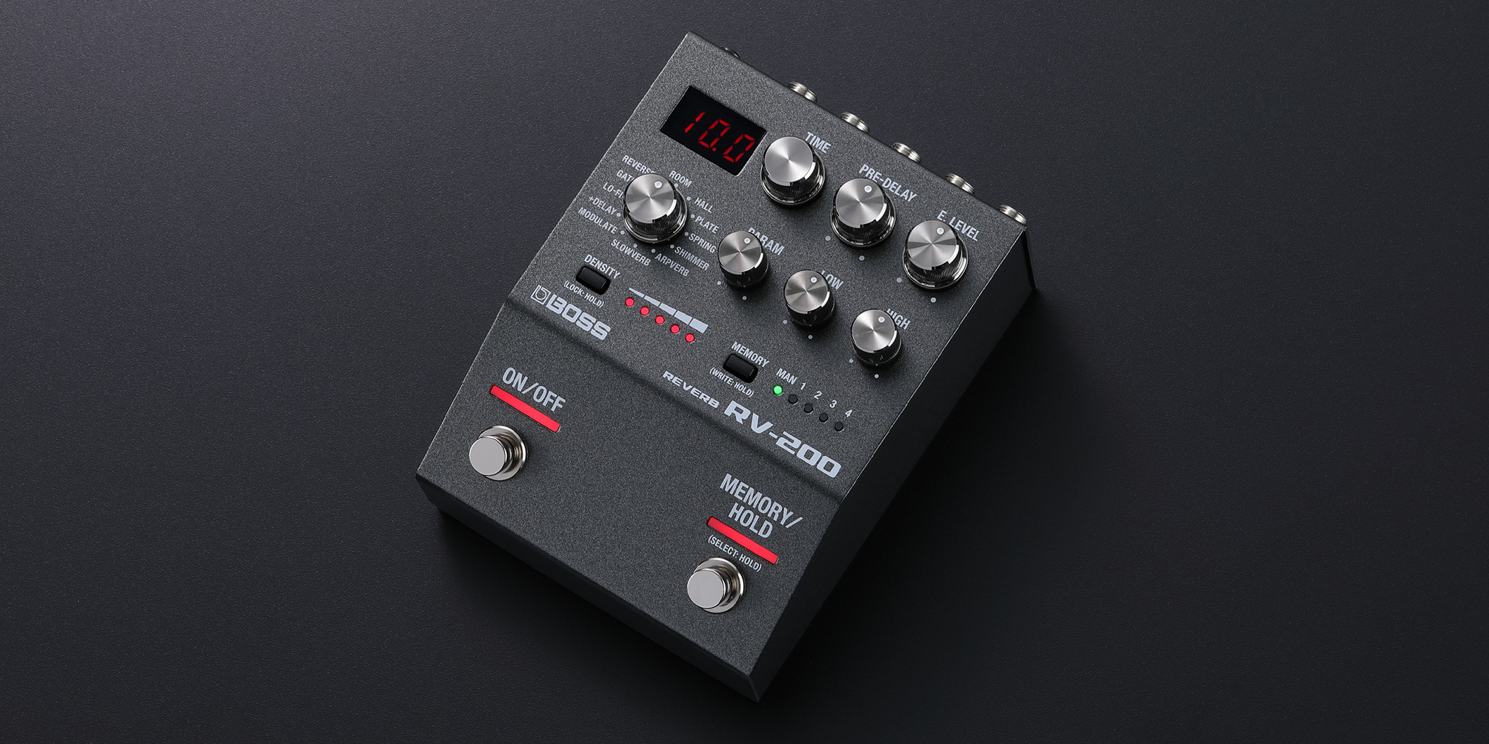 BOSSより、最高峰の音質と汎用性を備えたリバーブ・ペダル“RV-200”が