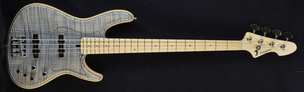 エレキベース】T's Guitars Omni-4B (Trans Blue Denim) 水平ヘッド