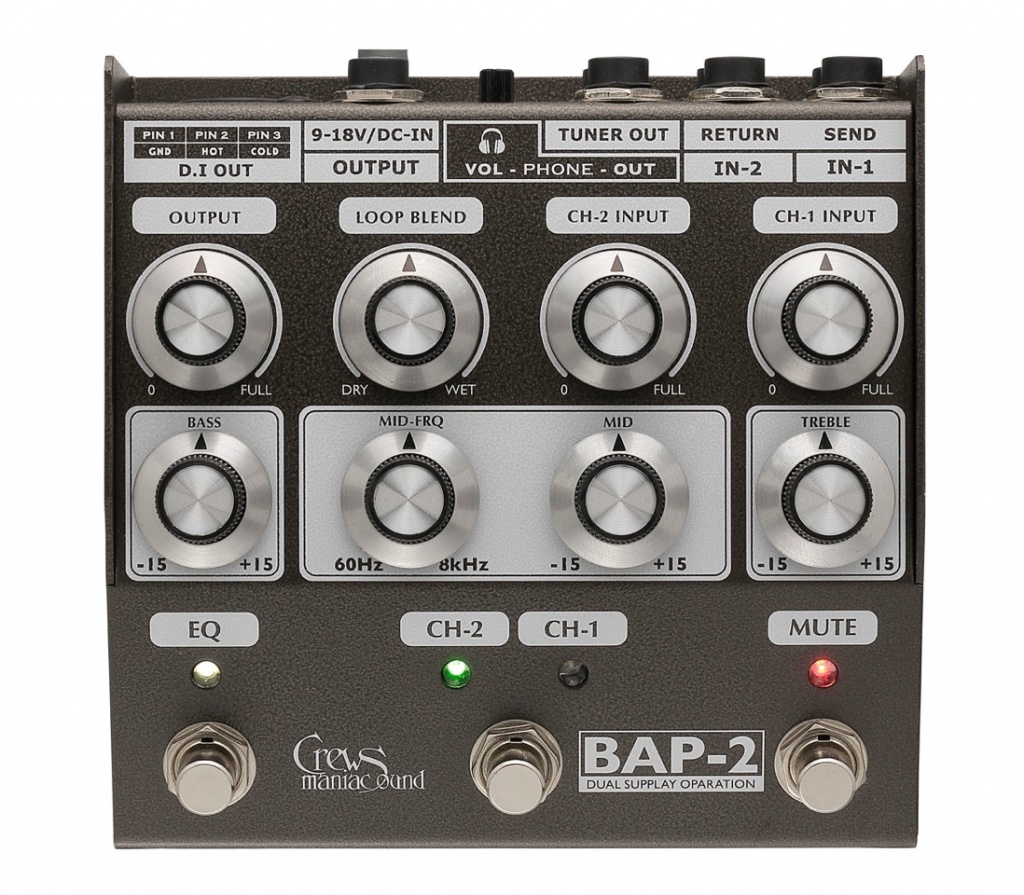 ベース用プリアンプ】Crews Maniac Soundより、DPA-2Bの後継機「BAP-2