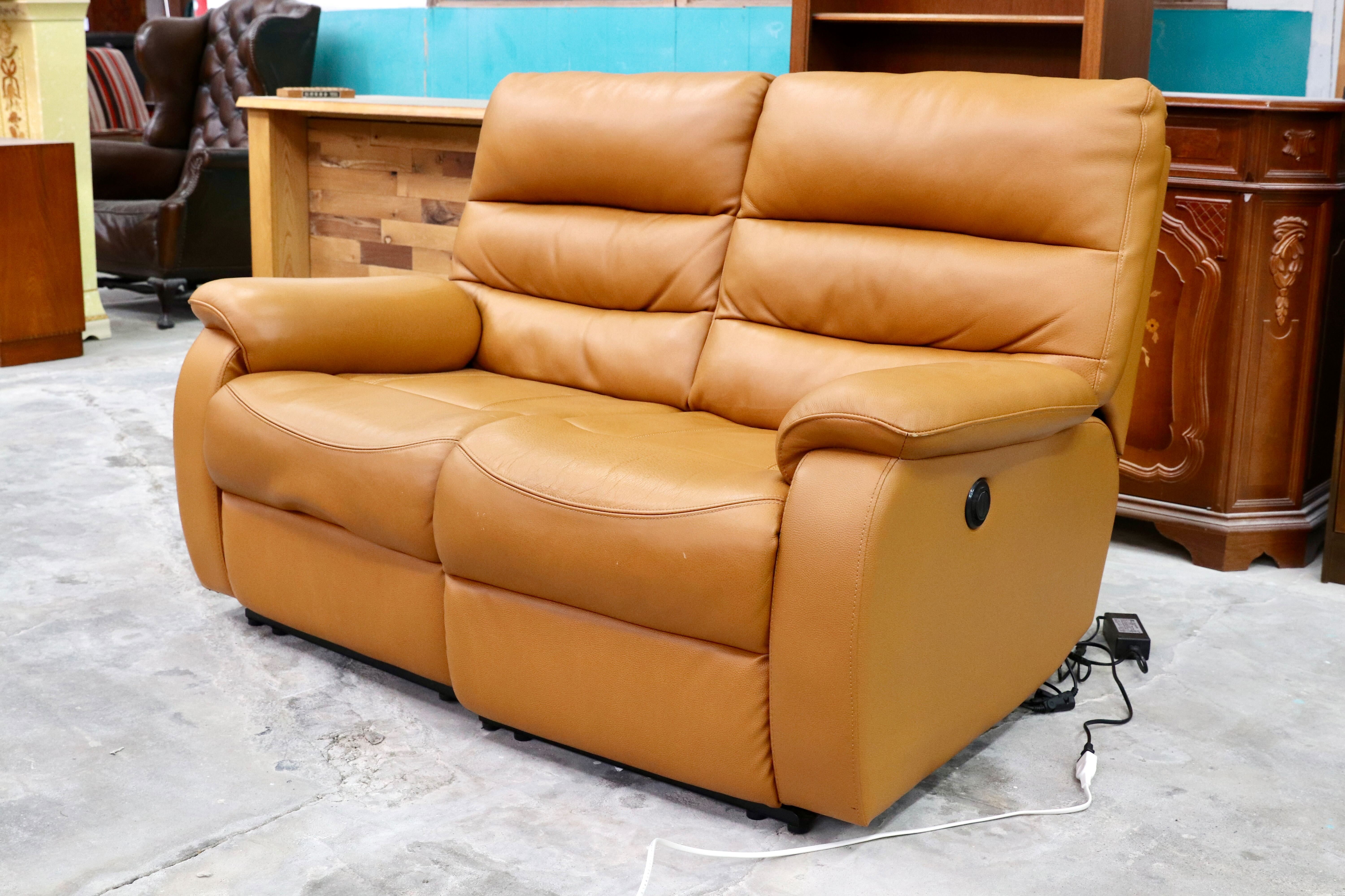 GMHN342○NITORI / ニトリ 本革 厚革 電動ソファ 2人掛けソファ