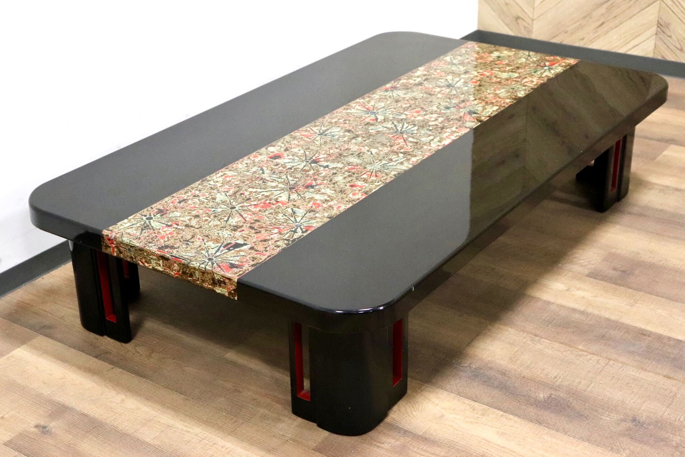 GMGS198○座卓 センターテーブル ローテーブル ちゃぶ台 漆塗り 和