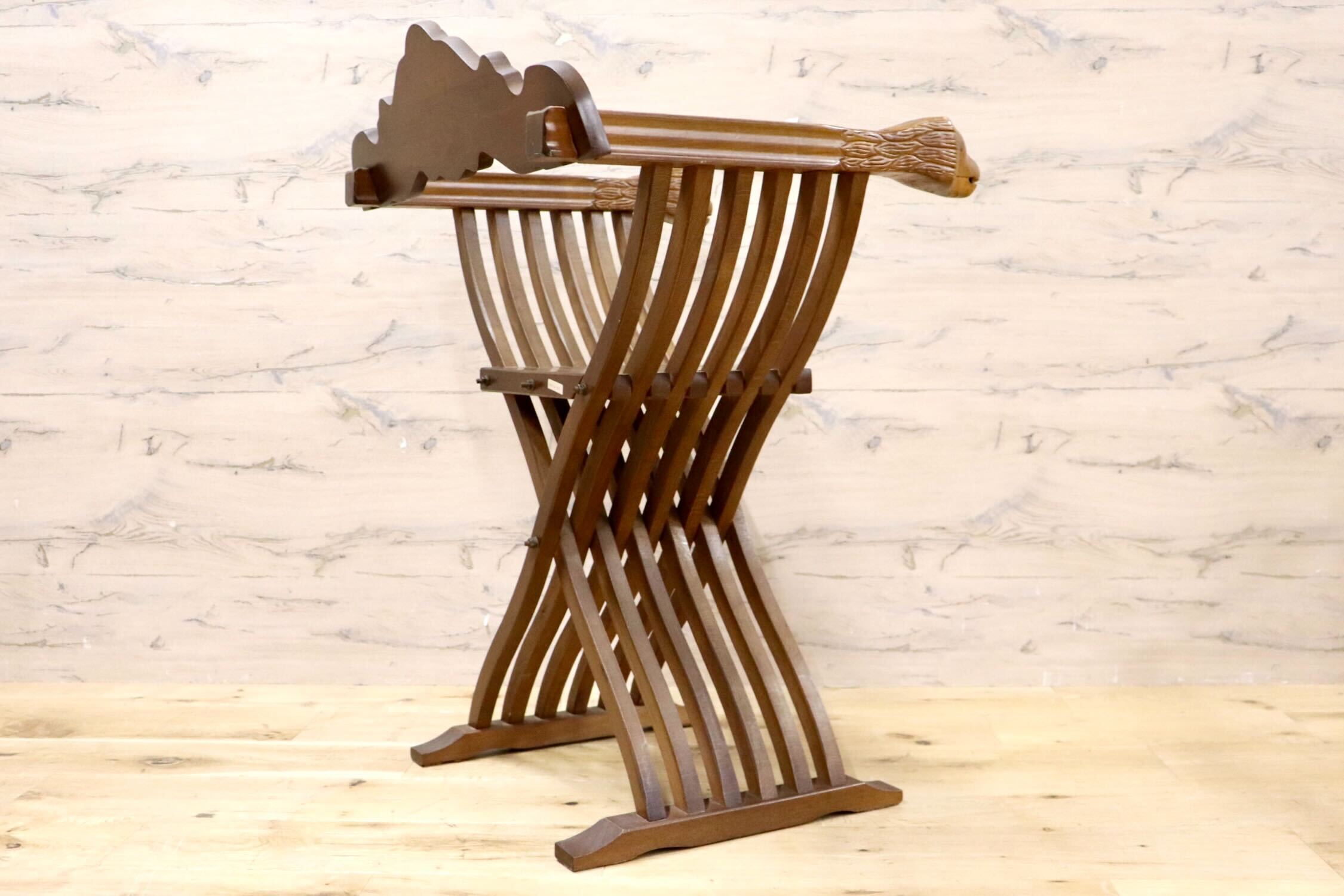 GMHN109○イタリア製 サボナーラ ライオンチェア サヴォナローラ