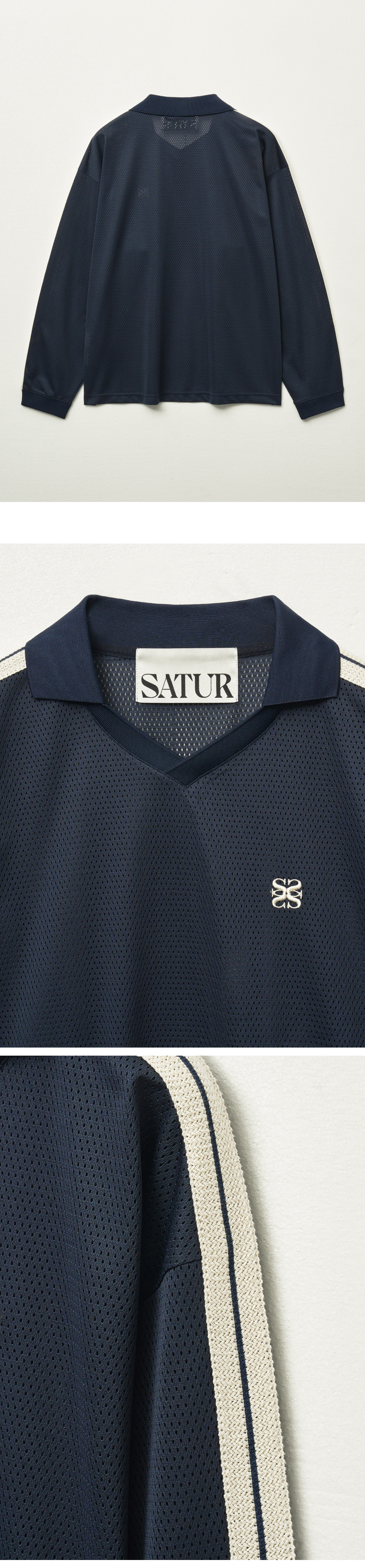 MUSINSA公式 | SATUR ロザンメッシュフットボールシャツネイビー