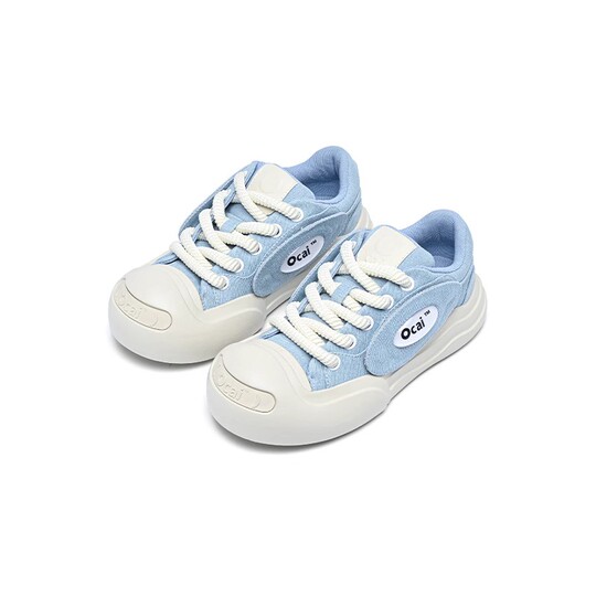 Ocai Smiley Canvas Shoes - Blue Low Top Sneakers
