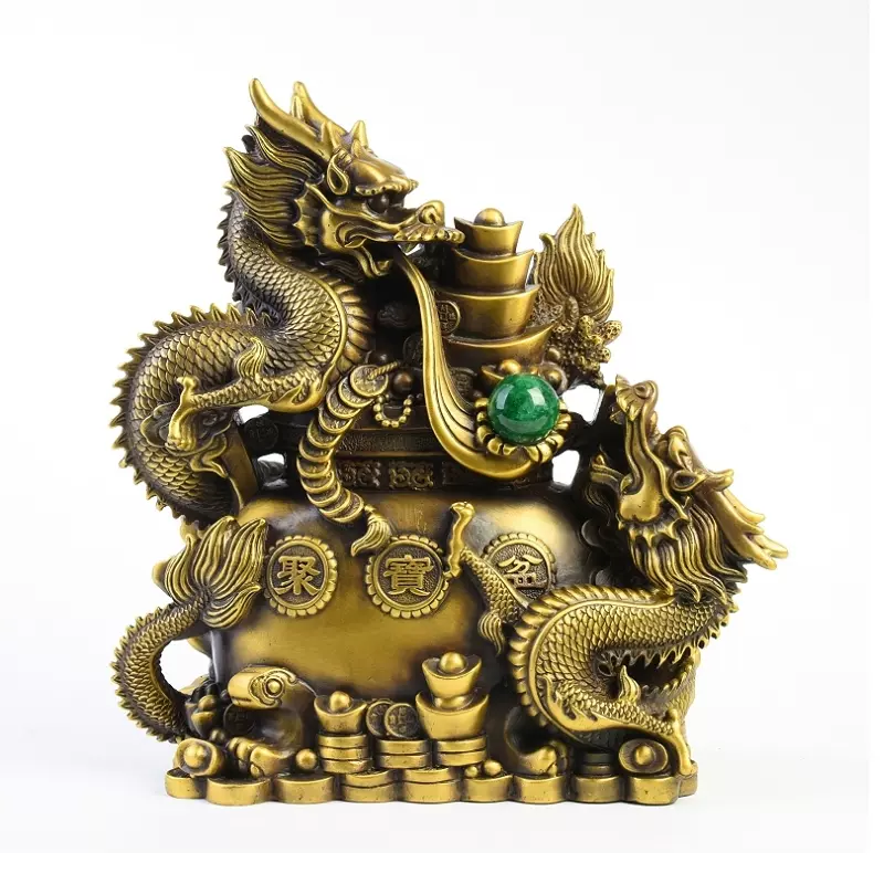 銅 細工 四大神獣盤 皿 聚宝盆 装飾品 工芸品 美術品 置物 銅 細工 四