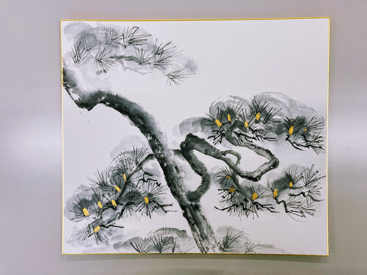 水墨画で松を描く（1月2回目手本） – 大阪の水墨画・墨彩画教室なら