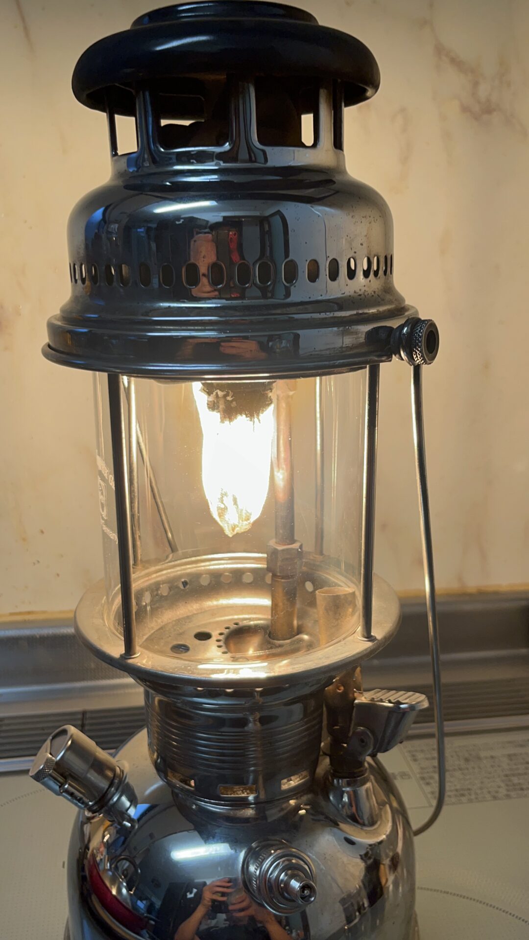 ヴィンテージランタン オプティマス1200Mの修理中に炎上させました