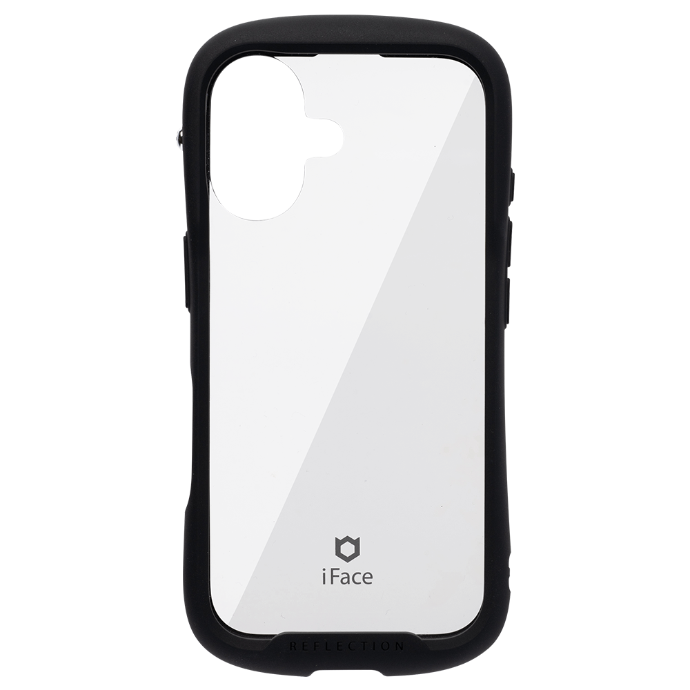 iPhone16 ブラックに、iFace Reflection スマホケースをつけてみた