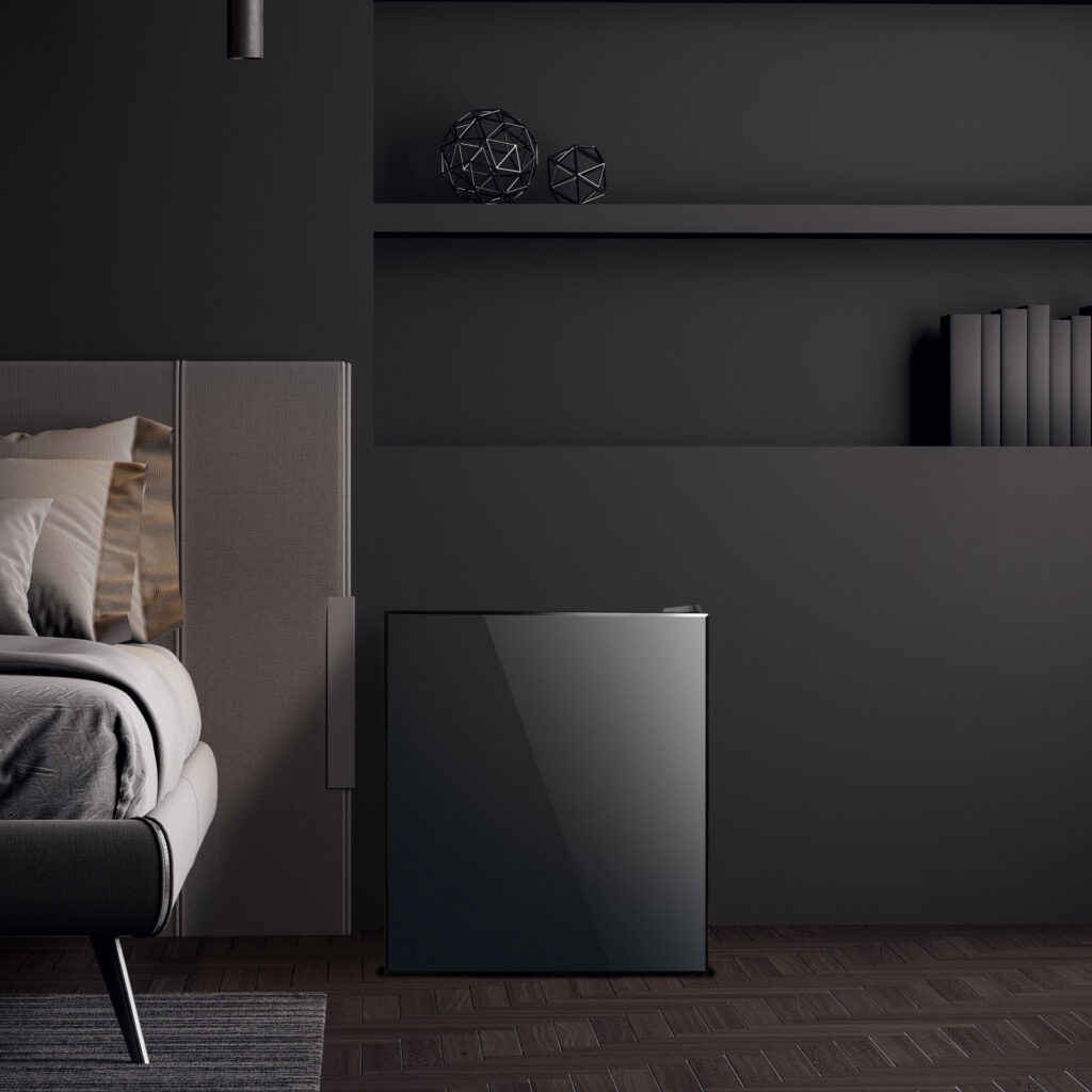 23L ペルチェ式 ワンドア冷蔵庫 マットブラックxブラックガラス - Hanx