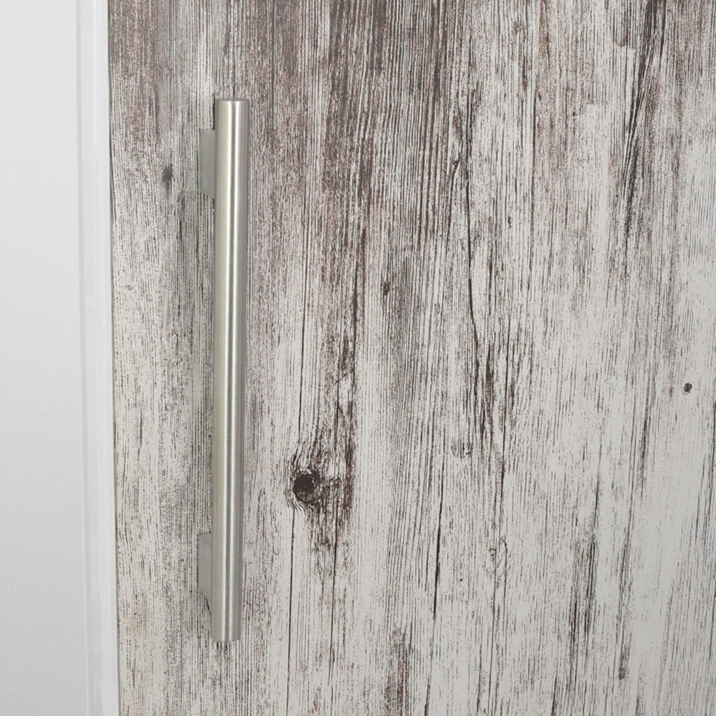 122L 直冷式 ワンドア冷蔵庫 グレーウッドxマットホワイト - Hanx株式会社