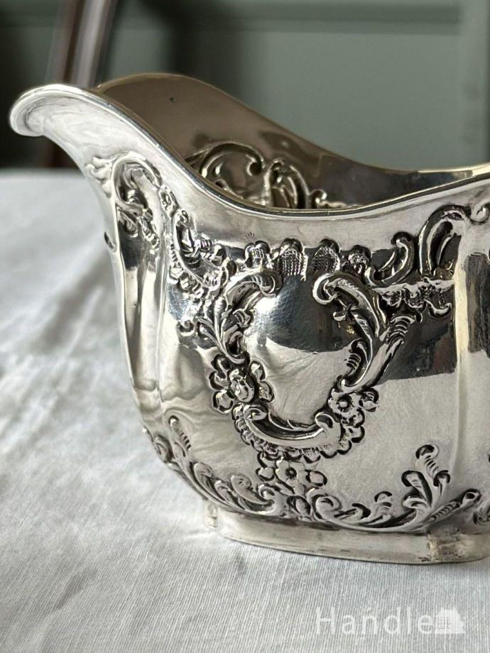 スターリングシルバーのティーセット、英国チェスターのアンティーク銀