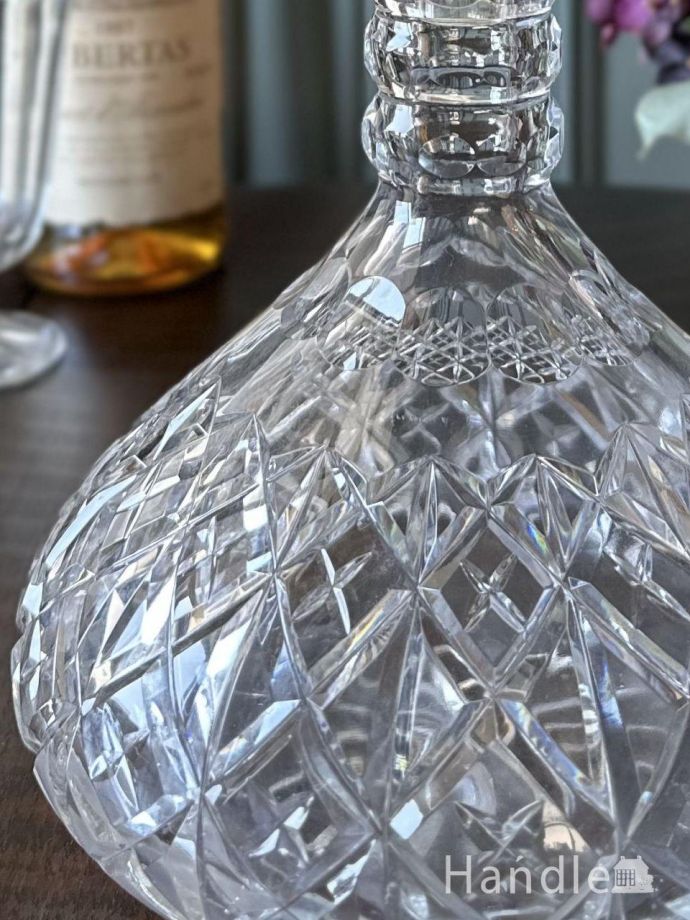 アンティークガラスの美しい食器、イギリスから届いたダイヤカットが