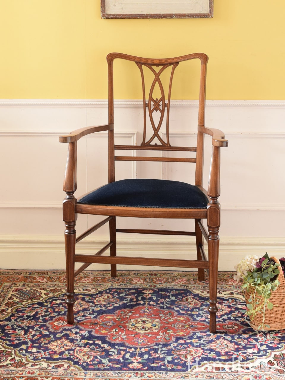 フランスから届いたアンティークの椅子、おしゃれなナポレオンチェア(z