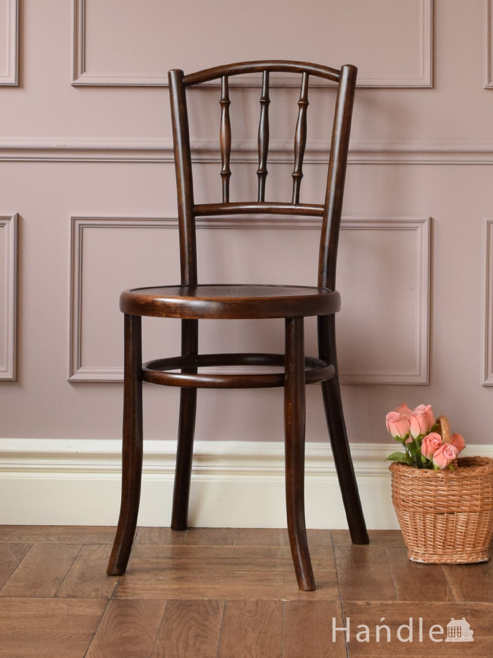 英国アンティークのおしゃれな椅子、バンブーデザインのベントウッド