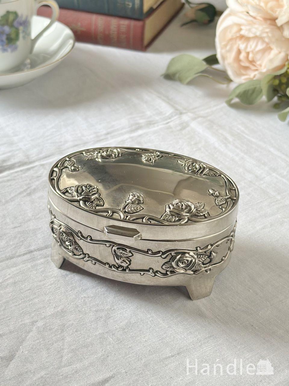 リンゴのような可愛いシルエットのガラスケース、アンティークプレス