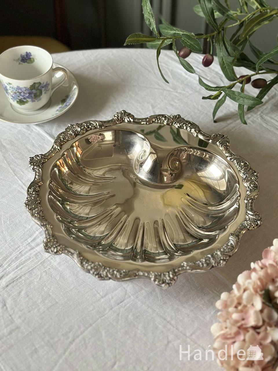 英国アンティークシルバープレートのギャラリートレイ、英国の持ち