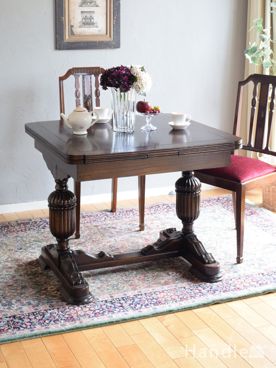 おしゃれなビンテージのテーブル、北欧スタイルの伸張式ダイニング