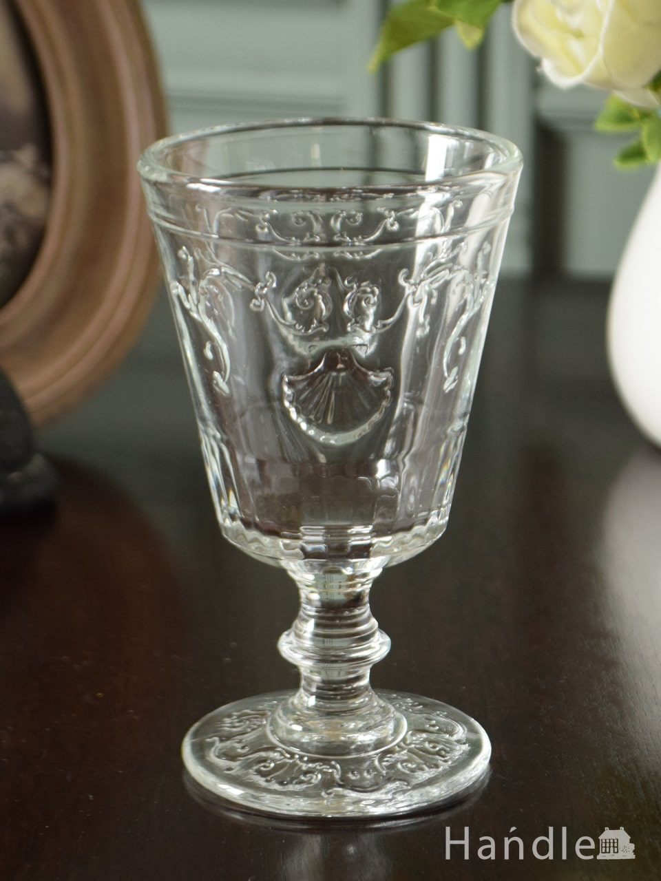 フランス ワイングラス 「ロカイユ模様」アンティーク ロカイユ